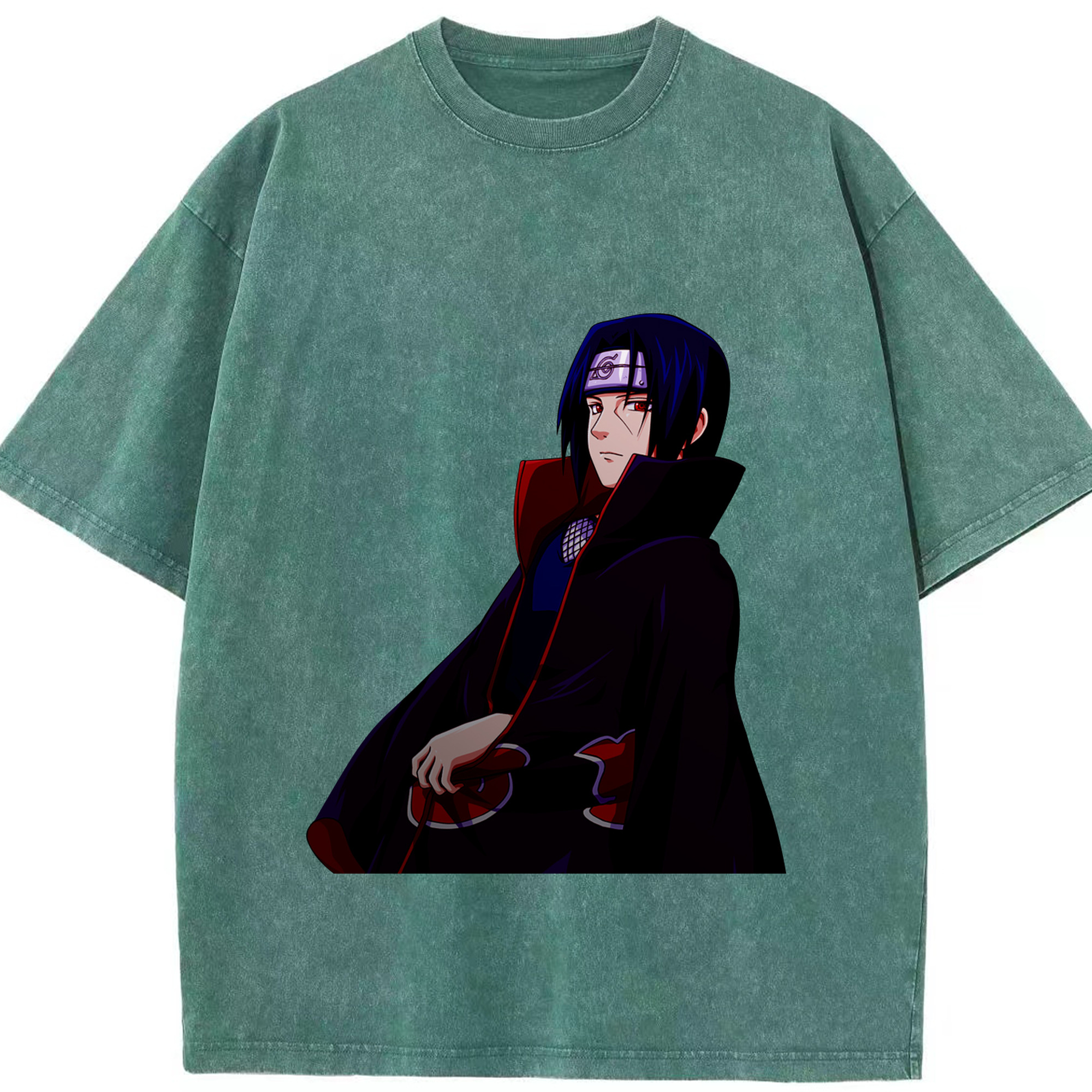 （画像用） NARUTO -ナルト- うちは イタチ Uchiha Itachi 綿100% ヴィンテージ風 半袖Tシャツ（フロントプリント）